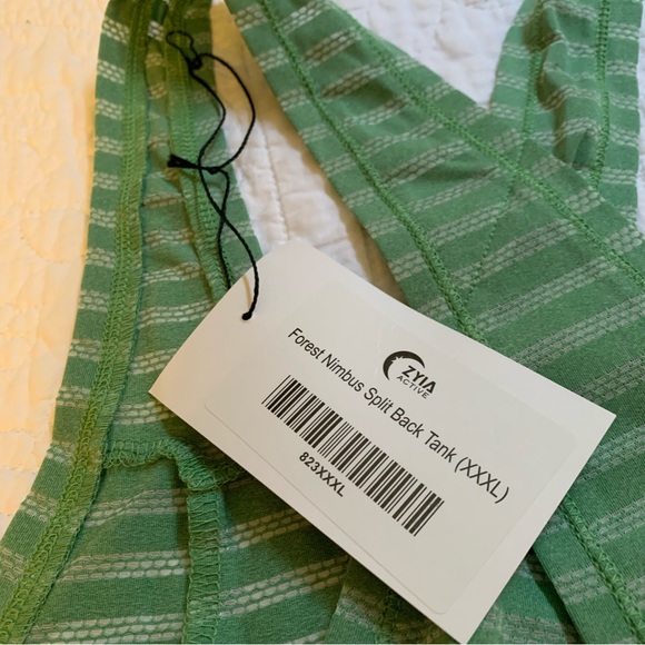 Zyia XXXL NWT green forest nimbus split back tank top sleeveless - Picture 7 of 7